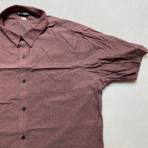 Travis Mathew Shirt Mens XL Purple Brown Short Sleeve Button Up - Picture 3 of 11